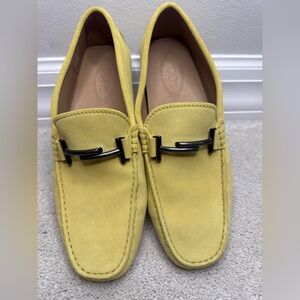 Tod's Lemon Suede Men's Driving Loafers